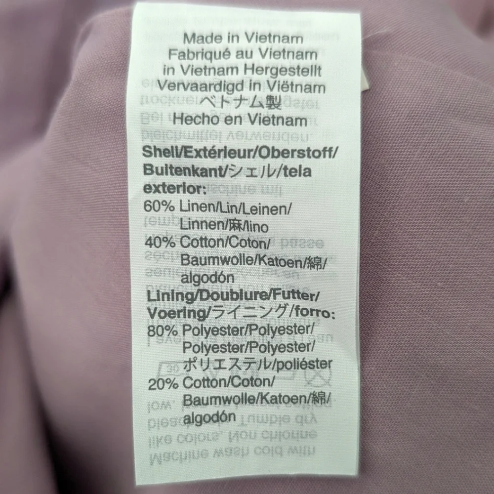 J. Crew Shirt-Dress in Vintage lilac Linen-Cotton Dress Size 4 NWT Style L6939 - Picture 7 of 7